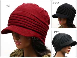 brim BEANIE mens womens Cap Hats Knit Crochet Rasta b29  
