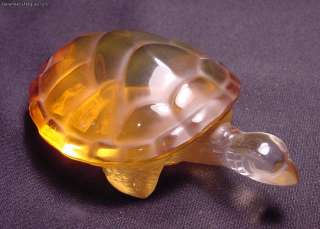 Lalique Turtle Amber & Clear Tortue Caroline #1163900  