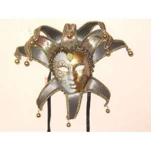    Silver and Gold Jolly Lillo Venetian Mask X4