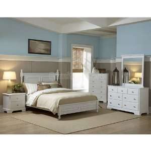  Morelle Low Post Bedroom Set (White) by Homelegance 