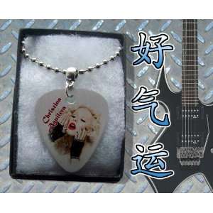  Christina Aguilera Metal Guitar Pick Necklace Boxed 