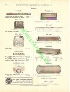 1917 Babbit Metal Bar Lead Solder Catalog AD  