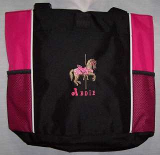 Carousel Horse Pink Tote Diaper Baby Bag PERSONALIZED  