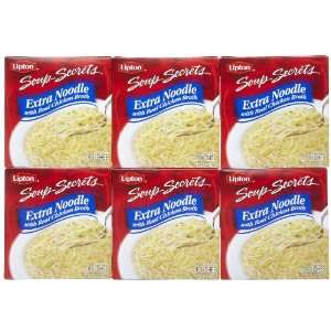 Lipton Soup Secrets Extra Noodle w/Real Chicken Broth, 4.9 oz, 2 ct, 6 