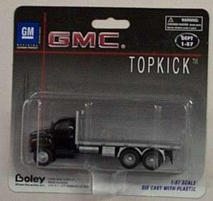 Boley HO 1/87 Die Cast GMC Topkick Black & Silver Flatbed Truck 300436 