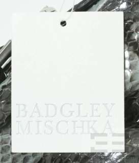 Badgley Mischka Grey Snakeskin & Black Patent Leather Trim Hobo Bag 