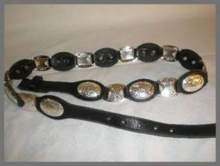 Tony Lama Black Leather Silver Conch Belt 35 to 38 1996 Belt Only 