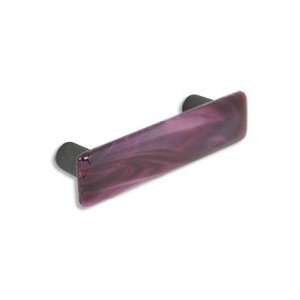 335 CKP Brand Cranberry Swirl Art Glass Pull With Oil Rubbed Bronze 