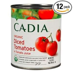 Cadia Organic Diced Tomatoes in Tomato Juice, 28 Ounce (Pack of 12)