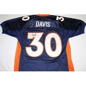 Terrell Davis Signed Navy Denver Broncos Jersey
