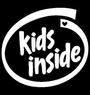 KIDS INSIDE White INTEL SPOOF Baby Children Car Sticker  
