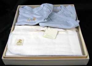   Newborn Blue Gift Set Receiving Blanket Shirt Piccolo Bambino Bodysuit
