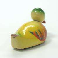 VINTAGE OLD WOODEN PAINTED FRICTION DUCK TOY MARK  