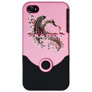  iPhone 4 or 4S Slider Case Pink Dragon Grafitti Grunge 