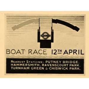  1933 London Underground Railway Boat Race Poster Print 