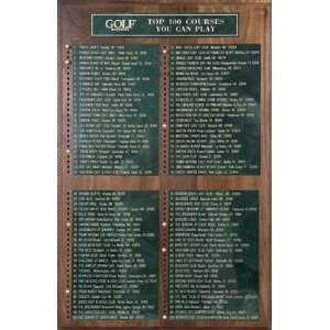  Top 100 Courses You Can Play Plaque