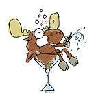 moose in a martini glass cartoon moosetini drink white t