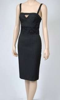 New Dina Bar El Pinstripe Womens Dress Black Size Xp  