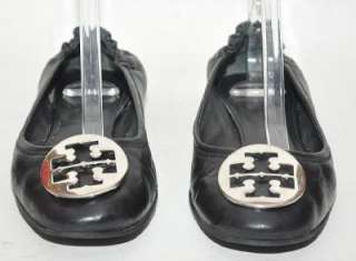TORY BURCH Reva Black Classic Leather Ballet Flat Women Shoes 10 M 