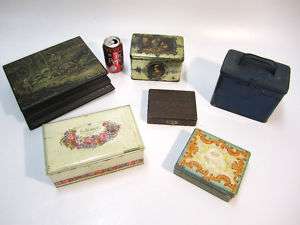 Vtg Lot Metal/ Wood Trinket Craft Storage Boxes tins  