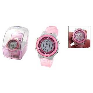   Girls Children Digital LCD Wrist Sports Alarm Watch Stopwatch Pink