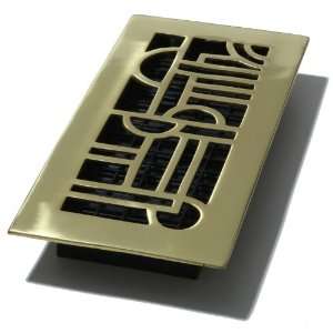 Decor Grates AD410 4 Inch by 10 Inch Art Deco Floor Register, Solid 