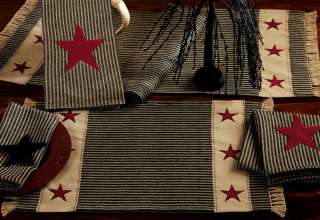 Ticking Red Star Primitive Collection/Country Accents  