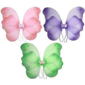  Butterfly Wings 3 piece Set (Pink, Green and Purple) Dress Up Fairy 