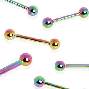  RainbowTitanium Anodized Over 316L Surgical Steel Barbell 