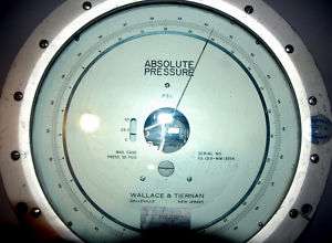 Wallace & Tiernan Absolute Pressure Gauge FA129 PSI  