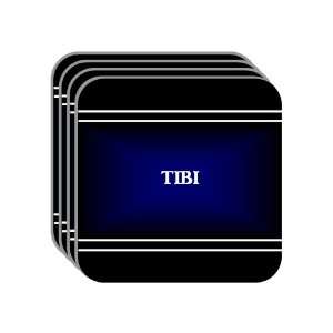 Personal Name Gift   TIBI Set of 4 Mini Mousepad Coasters (black 