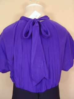 BCBG Maxazria Blue Silk Two Tone Dress Sz M NWT $280  