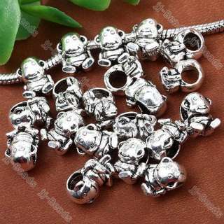 20pc Tibetan Silver Lovely Monkey Animal European Bead Fit Charm 