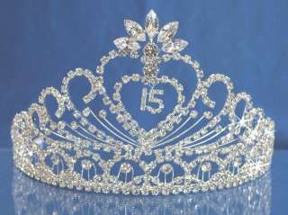 Quinceanera 15 Birthday Tiara Crystal Princess 1337FA  