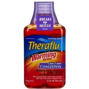 Theraflu Cold & Chest Congestion Warming Relief Syrup Orange 8.3 oz 