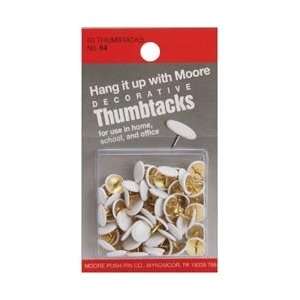  Moore Push Pin Thumbtacks 60/Pkg White 64 W; 12 Items 