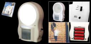 Battery Operated Infrared LED Night Motion Sensor Light White  