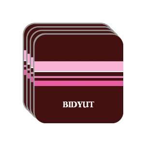 Personal Name Gift   BIDYUT Set of 4 Mini Mousepad Coasters (pink 