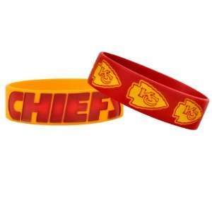 Kansas City Chiefs Big Logo NFL extra wide Bulky Bandz Bracelet 2 pack 
