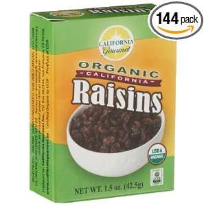California Gourmet, Inc. Organic Raisins, 1.5 Ounce Boxes (Pack of 144 