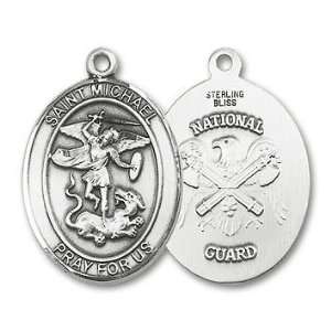    St. Michael National Guard Large Sterling Silver Medal Jewelry