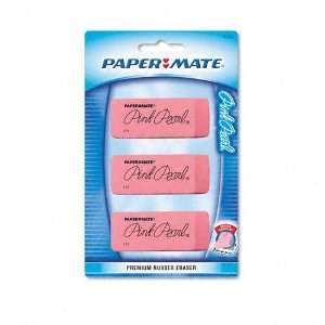  Paper Mate  Pink Pearl Eraser, Large, Three per Pack 