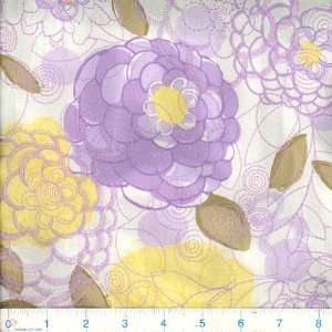  54 Wide Embroidered Poplin Floral Lavender Fabric By The 