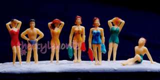   Painted Model Train swimming People Figures Scale HO 1100 Beach Theme