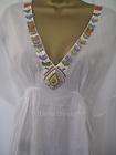 boutique white embroidered sequin neck kaftan top 10 12 beaded