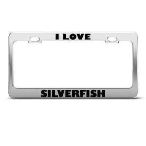 Love Silverfish Fish Animal license plate frame Stainless Metal Tag 