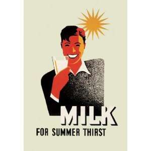  Exclusive By Buyenlarge Milk for Summer Thirst 12x18 