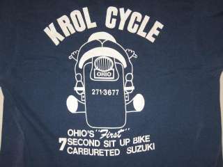 vintage KROL CYCLE OHIO BIKE SUZUKI T Shirt SMALL harley screen stars 