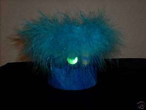 BRIGHT BLUE FURRY KOOZIE COOZY BEER HOLDER RARE HOT  