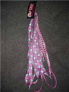 HOT TOPIC SKULLS SHOE LACES +PINK & BLACK CHECKERED GOTH LACES 2 